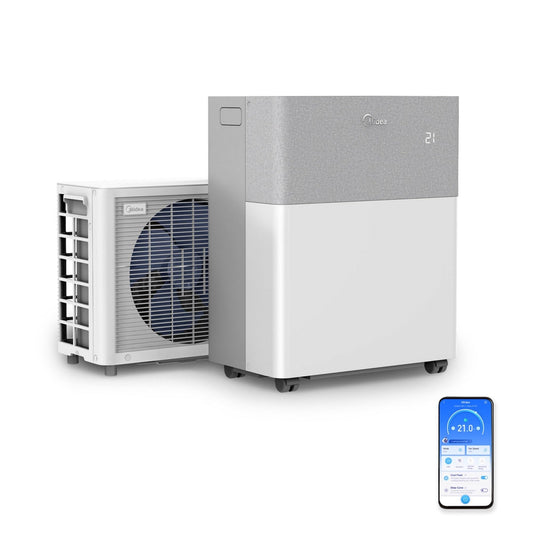 Hausluxy™ Midea Portasplit Mobile Wärmepumpe, Klimaanlage, Kühlen A++/Heizen A+, 12000 BTU 3, 5kW, für Räume bis