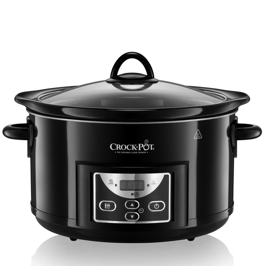 Hausluxy™ Crock-Pot Schongarer | 4,7 l (bis zu 5 Personen) | programmierbare Zeitschaltuhr | Schwarz [SCCPRC507B]